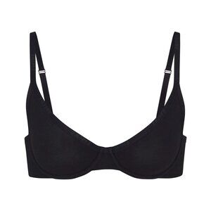 Skims Cotton Logo Demi Bra in Soot | 32C